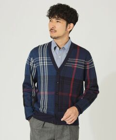 【サライ掲載】【家庭洗濯可能】「50th Anniversary TARTAN’s」ジャカードカーディガン