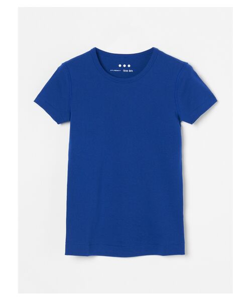 three dots / スリードッツ Tシャツ | Organic cotton knit s/s alex（marine blue）