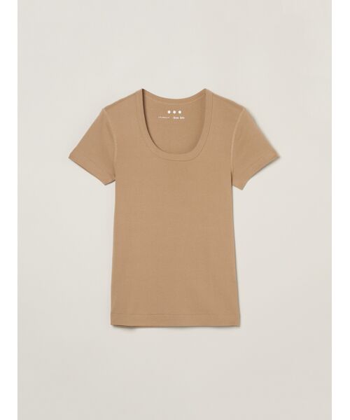 three dots / スリードッツ Tシャツ | Organic cotton knit s/s jessica(caramel)