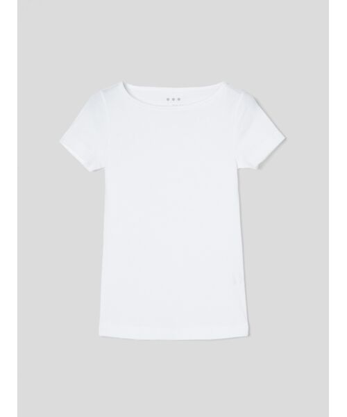 three dots / スリードッツ Tシャツ | Organic cotton Knit s/s ginger（white）