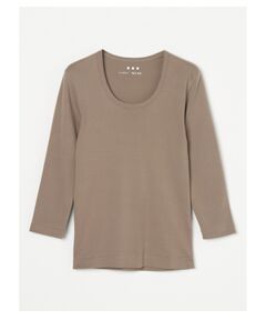 three dots / スリードッツ Tシャツ | Organic cotton knit 3/4sleeve jessica