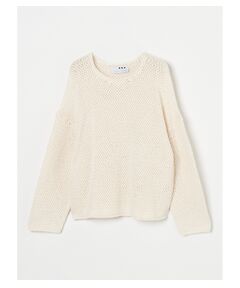 Basket mesh wide sleeve crew neck