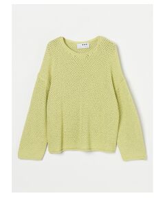 Basket mesh wide sleeve crew neck