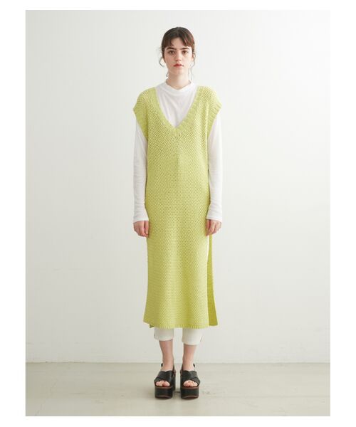 three dots / スリードッツ ドレス | Basket mesh dress | 詳細1