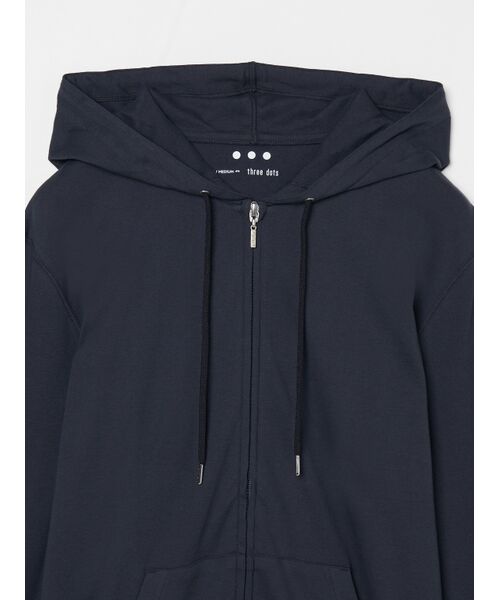 three dots / スリードッツ パーカー | Men's brushed rib double hoody | 詳細2