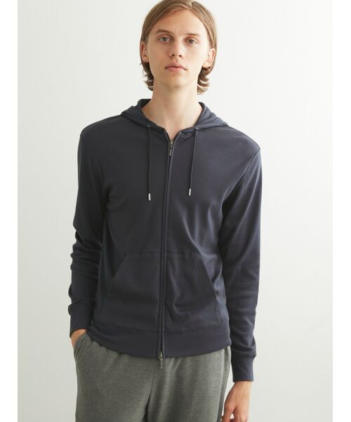 three dots / スリードッツ パーカー | Men's brushed rib double hoody | 詳細6