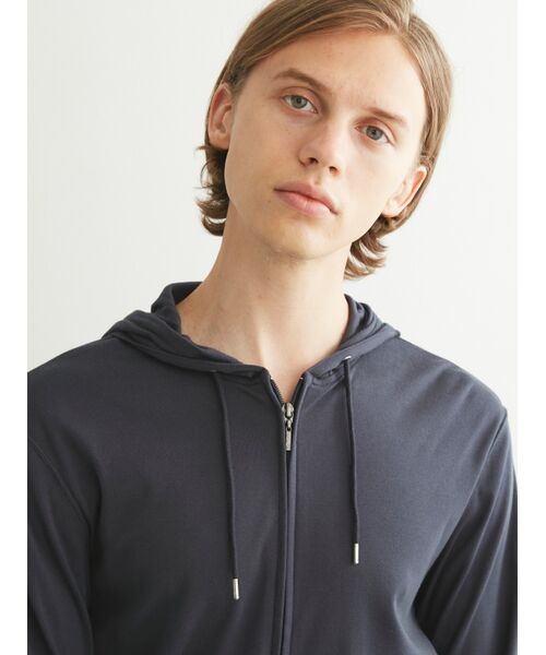 three dots / スリードッツ パーカー | Men's brushed rib double hoody | 詳細8