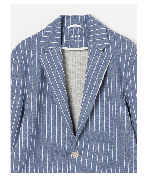 three dots / スリードッツ テーラードジャケット | Men's fleece stripe jacket | 詳細2