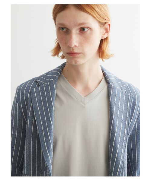 three dots / スリードッツ テーラードジャケット | Men's fleece stripe jacket | 詳細8