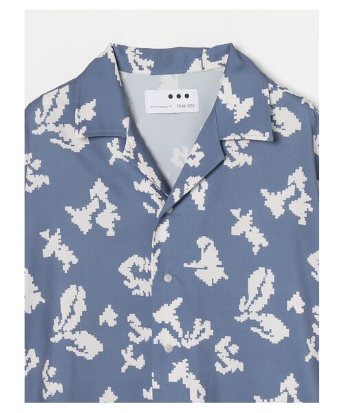 three dots / スリードッツ シャツ・ブラウス | Unisex grey camo open collar shirts | 詳細2
