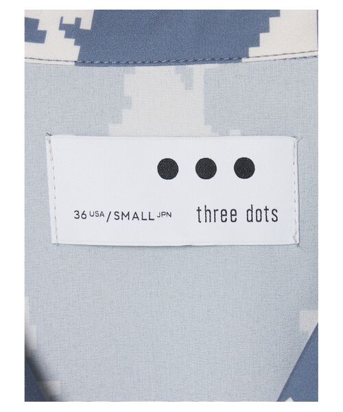three dots / スリードッツ シャツ・ブラウス | Unisex grey camo open collar shirts | 詳細5