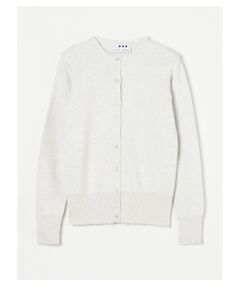 Cotton melange l/s crew cardigan