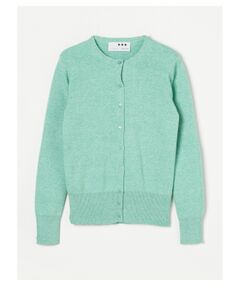 Cotton melange l/s crew cardigan