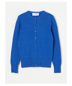 Cotton melange l/s crew cardigan