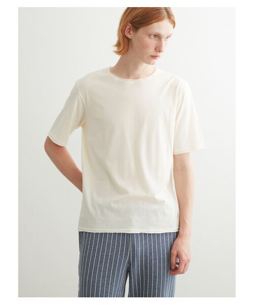 three dots / スリードッツ Tシャツ | Men's light sanded cashmere touch roll crew neck T | 詳細7