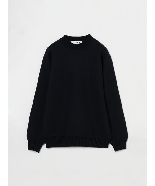 three dots/スリードッツ Men's dual layerd l/s crew neck black L three dots/スリードッツ Men's dual layerd l/s crew neck black L