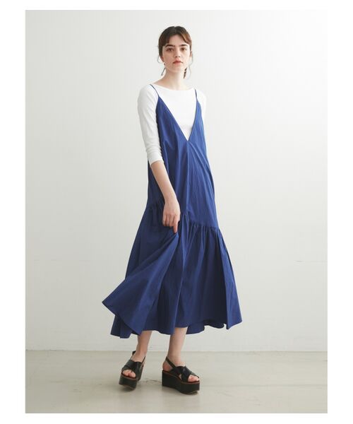 three dots / スリードッツ ドレス | Typewriter cami dress | 詳細8