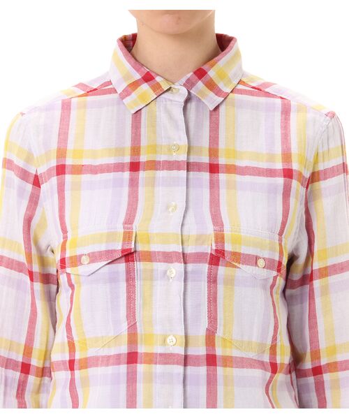 three dots / スリードッツ その他トップス | cotton gauze regular collar shirt | 詳細5