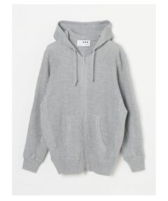 Men's 14G waffle l/s zip hoody