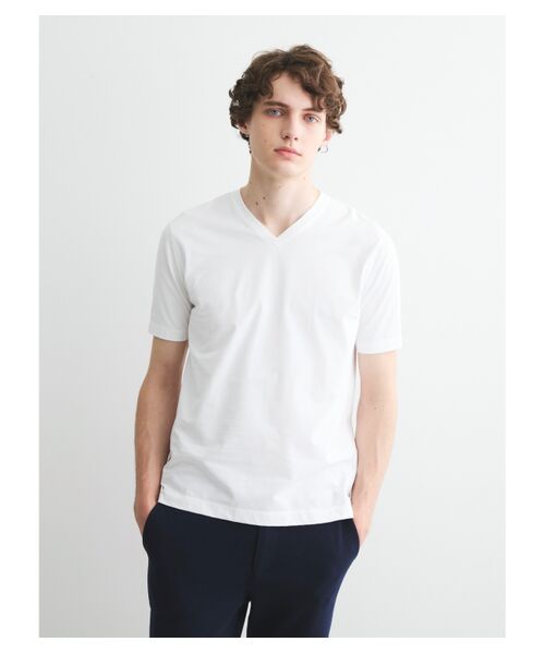 three dots / スリードッツ Tシャツ | Men's powdery cotton s/s Vneck T | 詳細6
