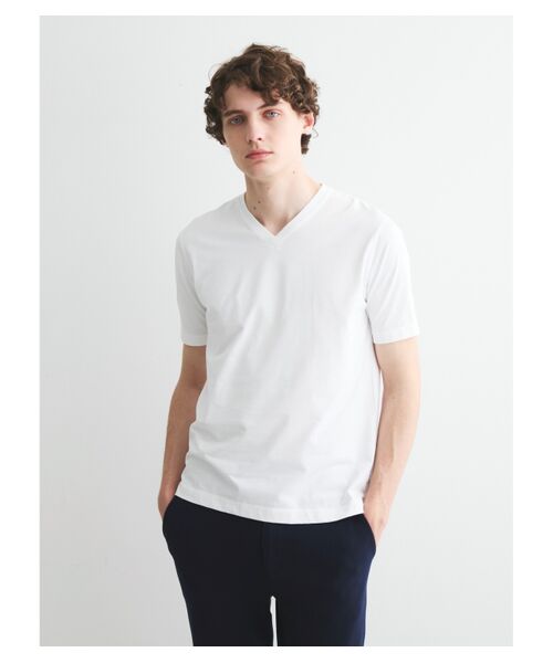 three dots / スリードッツ Tシャツ | Men's powdery cotton s/s Vneck T | 詳細7