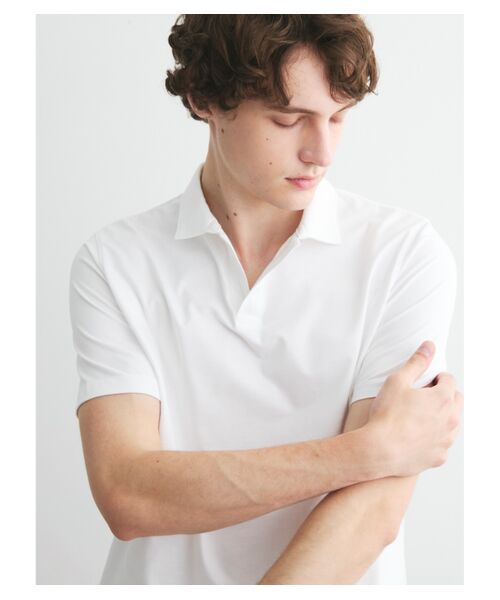 three dots / スリードッツ ポロシャツ | Men's powdery cotton skipper polo | 詳細7