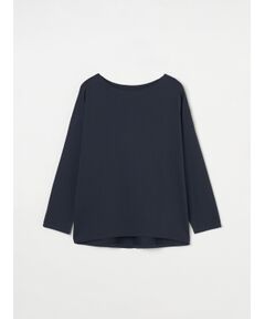 Powdery cotton l/s boat neck tee