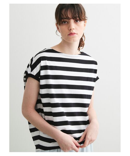 three dots / スリードッツ Tシャツ | Big stripe french sleeve tee | 詳細7