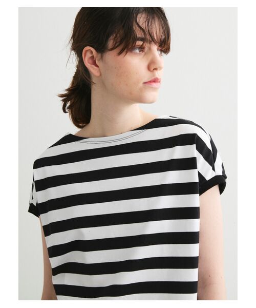 three dots / スリードッツ Tシャツ | Big stripe french sleeve tee | 詳細8