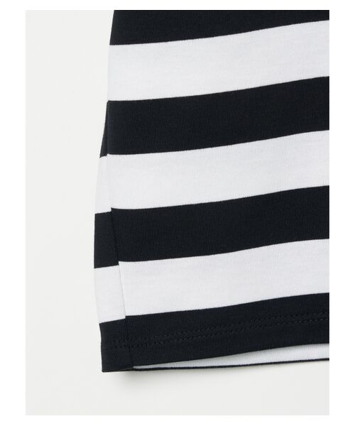 three dots / スリードッツ Tシャツ | Big stripe cropped tee | 詳細4