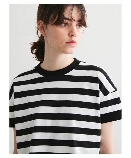three dots / スリードッツ Tシャツ | Big stripe cropped tee | 詳細7