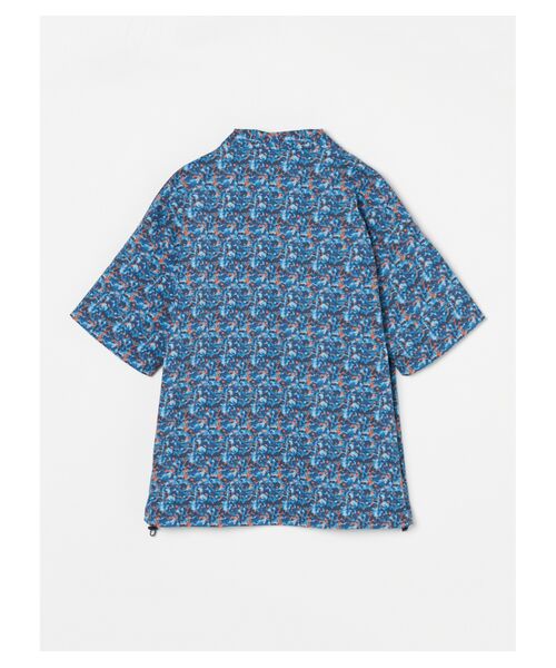 three dots / スリードッツ シャツ・ブラウス | Unisex blue marble open collar shirts | 詳細1