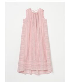 three dots / スリードッツ ドレス | Stripe cotton flair dress