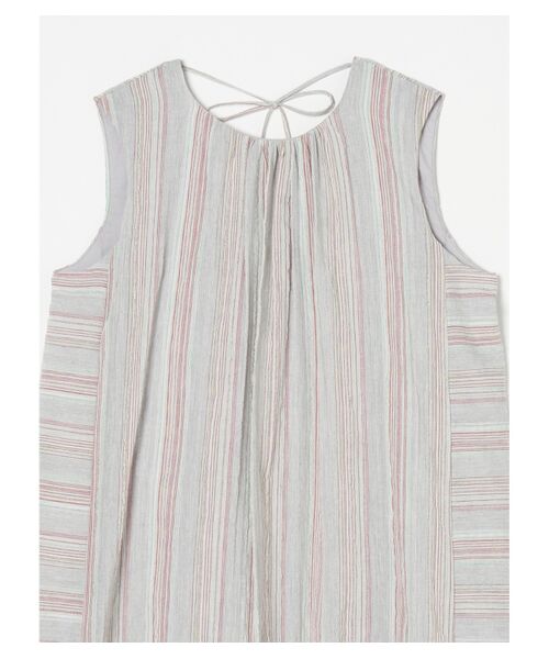 three dots / スリードッツ ドレス | Stripe cotton flair dress | 詳細2