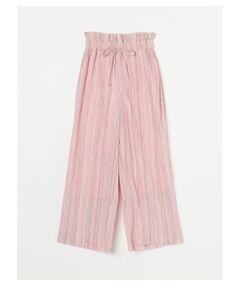 Stripe cotton wide pant