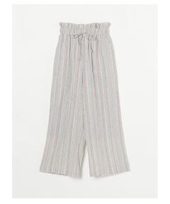 Stripe cotton wide pant