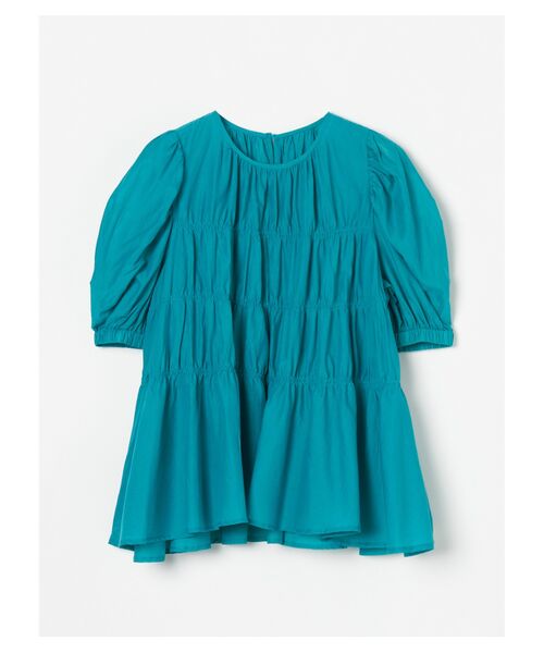 three dots / スリードッツ その他トップス | Cotton loan shirling top（turquoise）