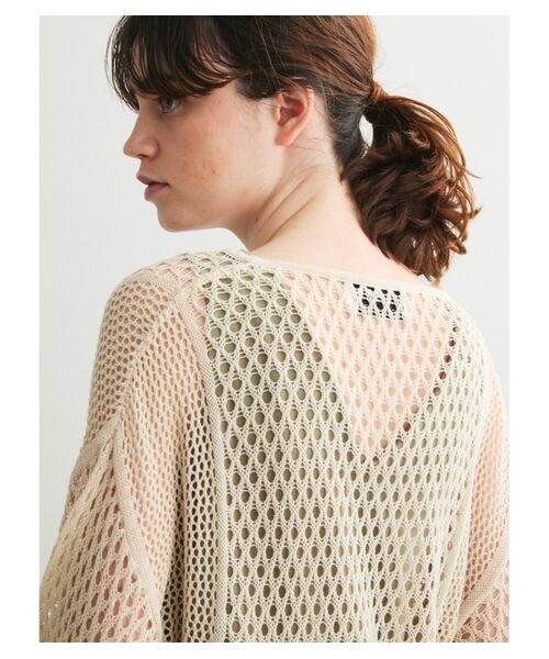 three dots / スリードッツ ドレス | Cotton linen mesh l/s dress | 詳細7