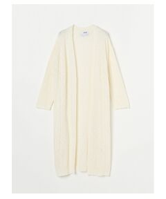 Sheer slub long cardigan