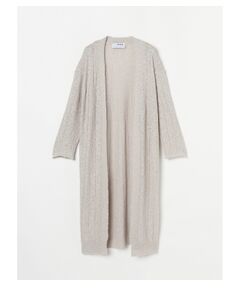 Sheer slub long cardigan