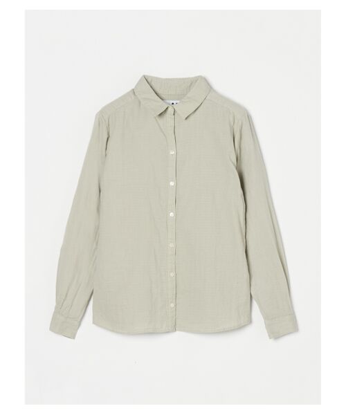 three dots / スリードッツ シャツ・ブラウス | Double gauze shirts（sage）