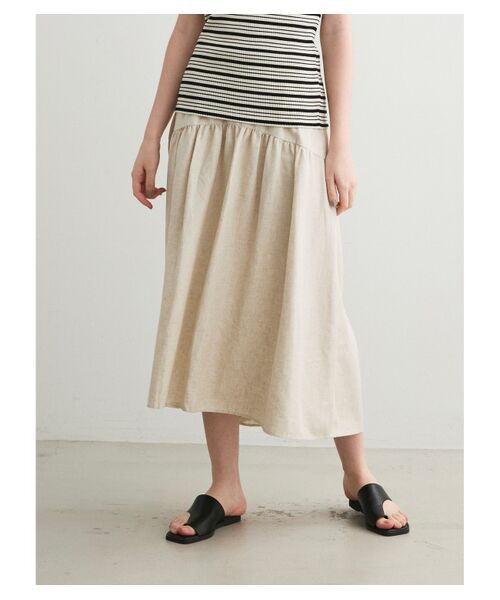 three dots / スリードッツ スカート | Linen rayon skirt | 詳細6