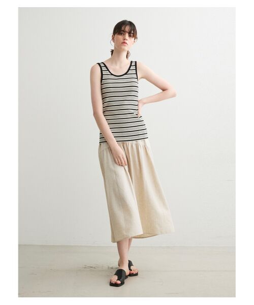 three dots / スリードッツ スカート | Linen rayon skirt | 詳細7