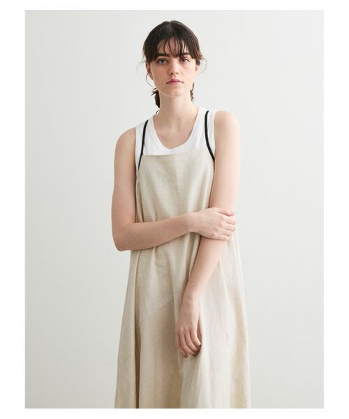 three dots / スリードッツ ドレス | Linen rayon apron dress | 詳細6