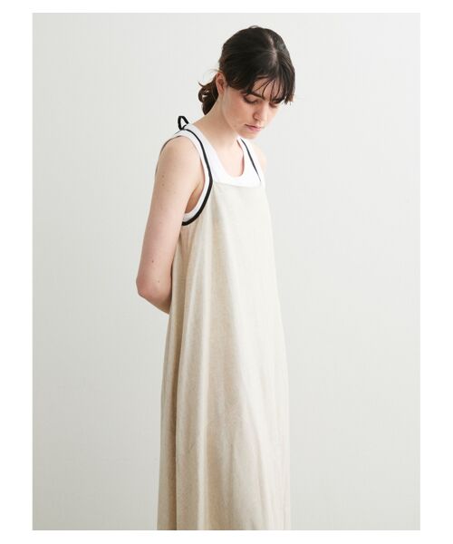 three dots / スリードッツ ドレス | Linen rayon apron dress | 詳細7