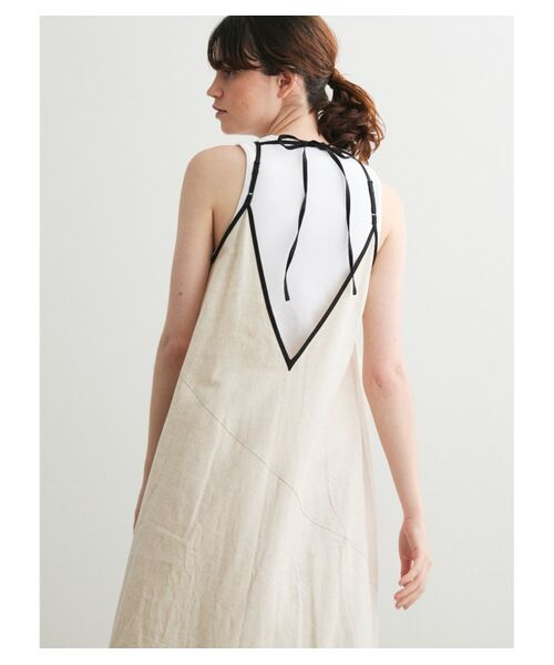 three dots / スリードッツ ドレス | Linen rayon apron dress | 詳細8