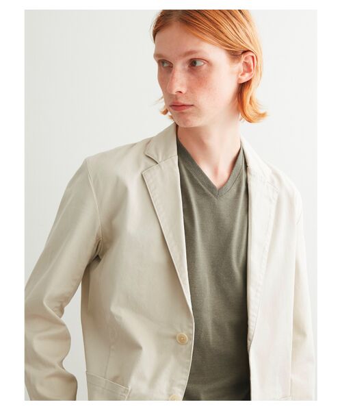 three dots / スリードッツ テーラードジャケット | Men's organic twill 2button 2patch jacket | 詳細7