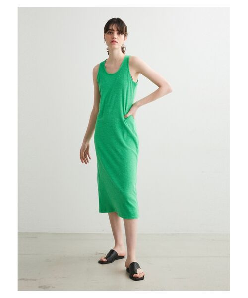 three dots / スリードッツ ドレス | Melange pile tank dress | 詳細8
