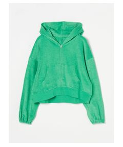 Melange pile zip up hoody