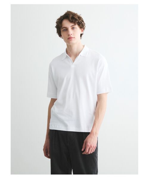 three dots / スリードッツ Tシャツ | Men's Organic cottonknit skipper | 詳細7